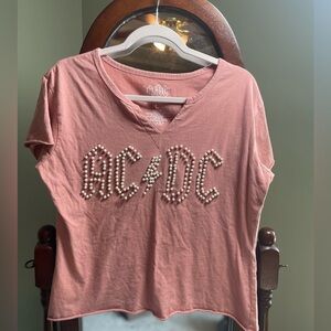 AC/DC Dusty Rose Graphic Tee